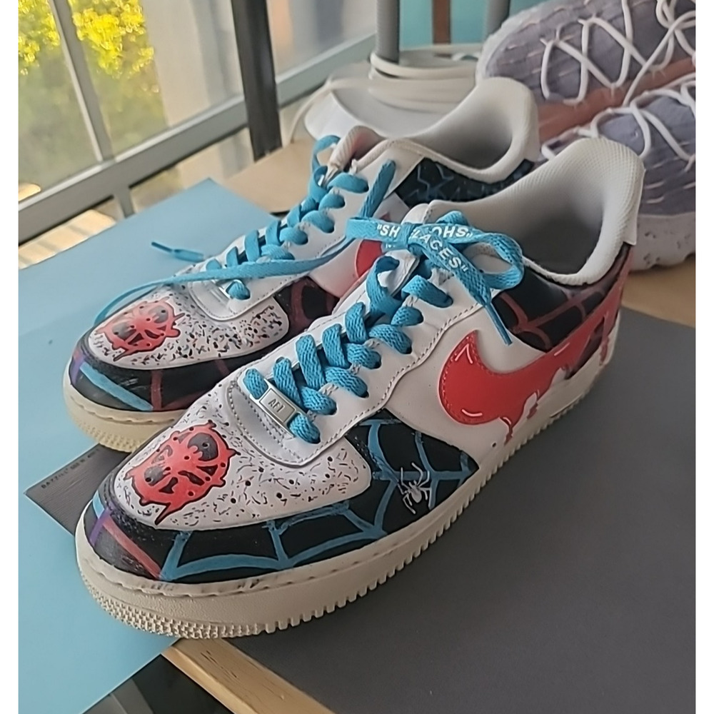 Nike Airforce One Men's Spiderman Hand painted Sz 10.5